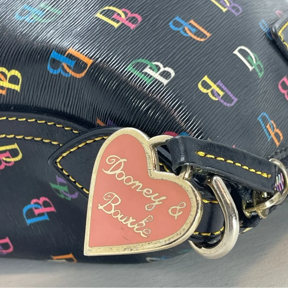 RARE Dooney & Bourke Rainbow “It Bag” | Y2K Vintage Satchel | Heart Tag - Picture 2 of 16